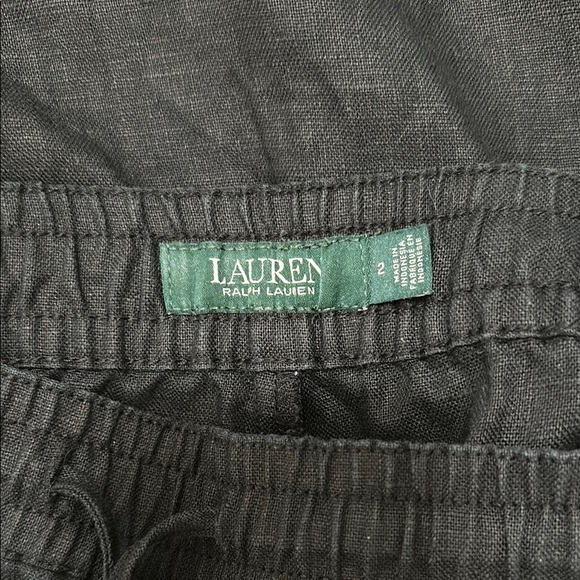 Linen Lauren Ralph Lauren Black Cropped Pants Size 2 - Picture 6 of 6